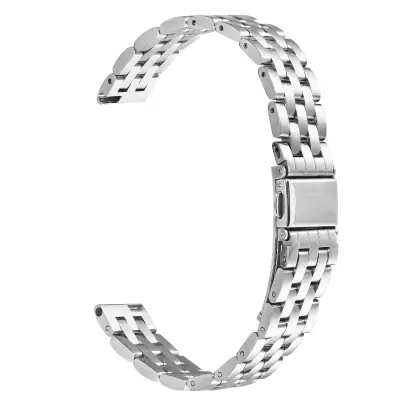 Eleganten pašček za uro iz nerjavečega jekla s petimi perlami, združljiv z Garmin Lily 2 Silver