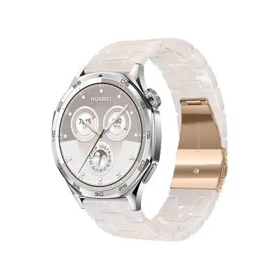 Združljiv z Huawei GT5 Pro smolni pašček iz nerjavečega jekla White 22 mm