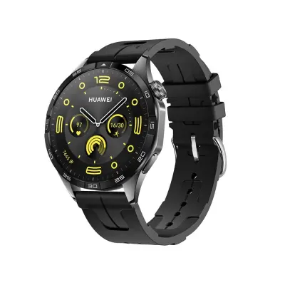 Združljiv s Huawei GT4 Series Silikonski pašček za uro - Več barv in velikosti Black 22 mm