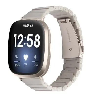 Združljiv smolni pašček za uro Fitbit Versa 3/4/Sense 2 - eleganten, vodoodporen in nastavljiv Beige