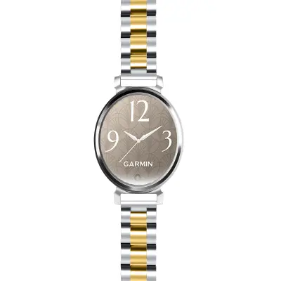 Združljiv s Garmin Lily 2 - 14 mm jekleni pašček za uro s tremi perlami silver+gold