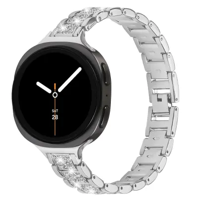 Elegantna diamantna zapestnica iz nerjavečega jekla za Samsung Watch 8 Silver