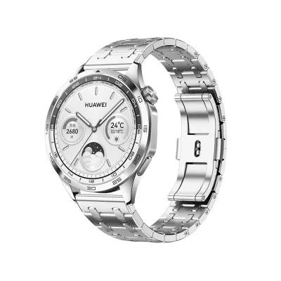 Združljiv 22 mm jekleni pašček za ure Huawei GT in Samsung Galaxy Silver