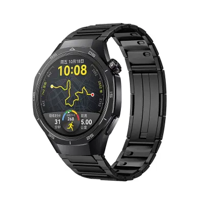 Združljiv jekleni pašček za uro HUAWEI GT5 Pro - 22 mm nadomestni pašček Black