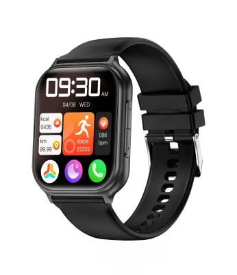 Večnamenska pametna ura s spremljanjem zdravja in podporo za Bluetooth klice Black