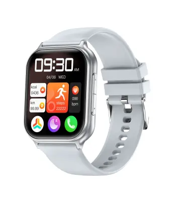 Večnamenska pametna ura s spremljanjem zdravja in podporo za Bluetooth klice Silver