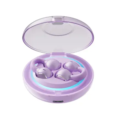 Športne Bluetooth slušalke z odprtim ušesom, HiFi zvokom in udobnim prileganjem Purple