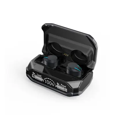 Črne TWS Brezžične Bluetooth 5.4 Slušalke - Stereo Slušalke z Nadzorom na Dotik