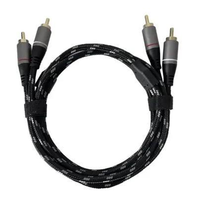 2RCA moški na 2RCA moški avdio kabel, čisto bakreno jedro, pleten najlon  5 m