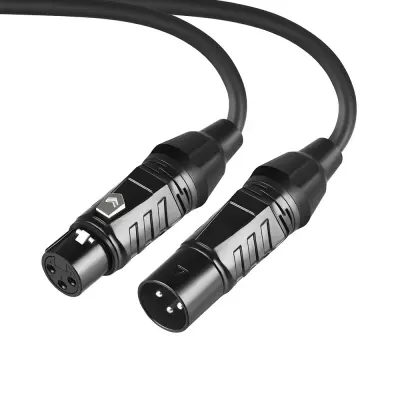 XLR kabel za mikrofon – moški na ženski kabel za mešalnik, ojačevalnik, zvočnik Black 3 m