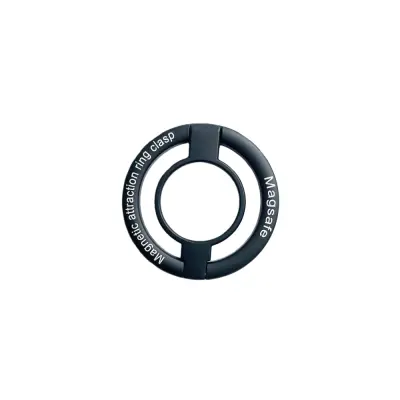 Magnetno držalo za prstan za telefon, 360° vrtljiv kovinski oprijem, združljivo z MagSafe Black