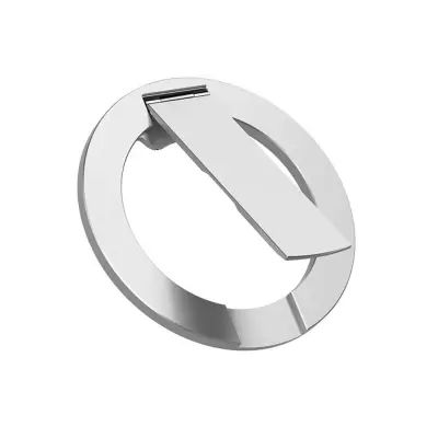 Magnetno Stojalo za Telefon z Obročem, 360° Zložljivo Aluminijasto Držalo Silver