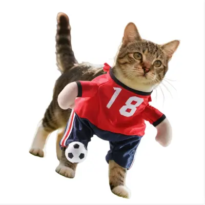 Kostum za hišne ljubljenčke za noč čarovnic - Smešna nogometna obleka za pse in mačke  L