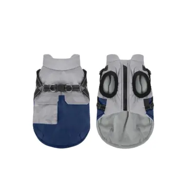 Topel flisov pasji jopič z odsevnim dizajnom - Zimska oblačila za male pse  M