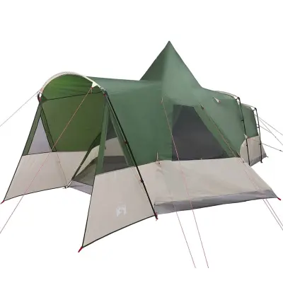 vidaXL Teepee šotor s streho s shranjevanjem Zelena 720 x 465 x 295 cm