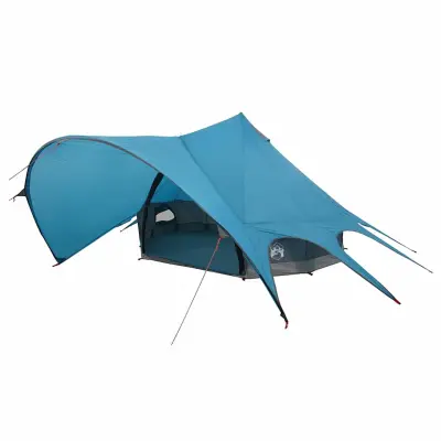 vidaXL Teepee šotor s streho Modra in siva 600 x 600 x 347 cm