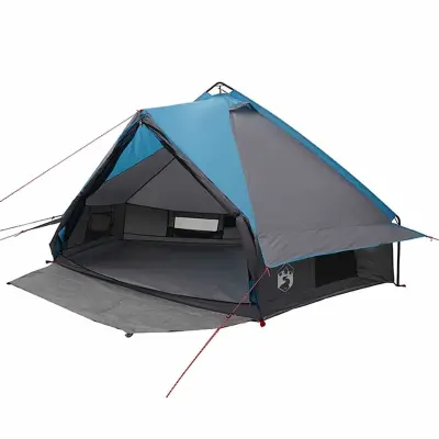 vidaXL Teepee šotor s streho Modra in siva 490 x 410 x 210 cm