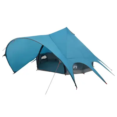 vidaXL Teepee šotor s streho Modra in siva 600 x 600 x 347 cm