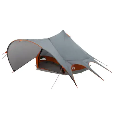 vidaXL Teepee šotor s streho Siva in oranžna 600 x 600 x 347 cm