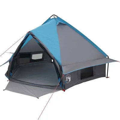 vidaXL Teepee šotor s streho Modra in siva 490 x 410 x 210 cm