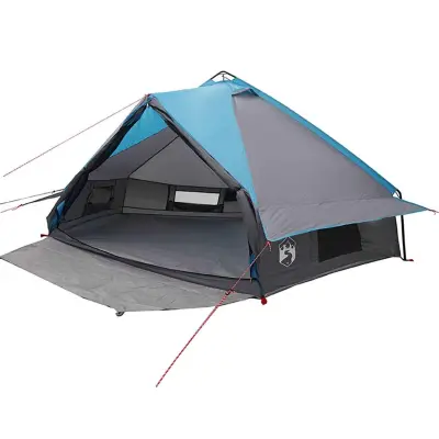 vidaXL Teepee šotor s streho Modra in siva 490 x 410 x 210 cm