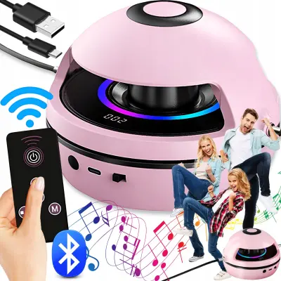 Elektronska aku. fitnes kolebnica BT zvočnik pametna LED skakalna vrv roza