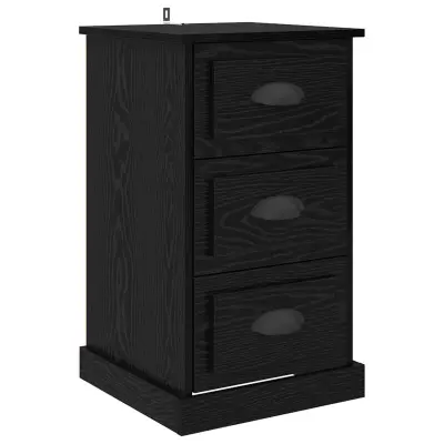 vidaXL Nočna omarica Črna Orehovina 39 x 39 x 67,5 cm Konstruiran les