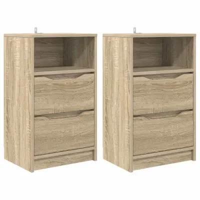 vidaXL Posteljne mize s predalom 2 pcs Sonoma hrast 40 x 30 x 467 cm
