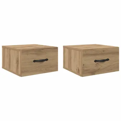 vidaXL Nočna omarica s predalom 2 pcs artisan hrast 35 x 35 x 20 cm