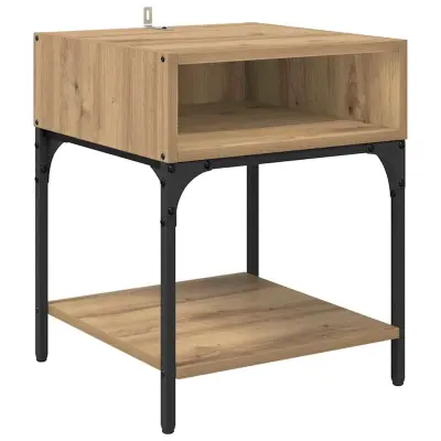 vidaXL Nočna omarica artisan hrast 40 x 40 x 50 cm Konstruiran les