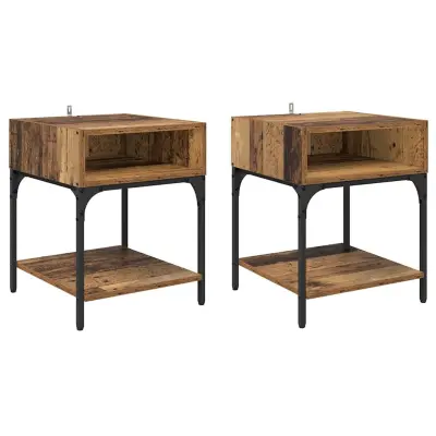 vidaXL Nočna omarica 2 pcs Star les 40 x 40 x 50 cm Konstruiran les