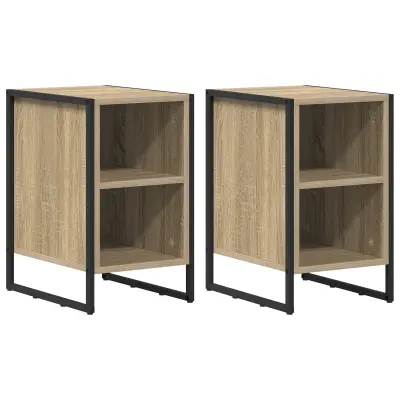 vidaXL Nočna omarica 2 pcs Sonoma 39,5 x 30 x 50 cm Konstruiran les