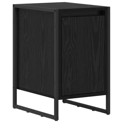 vidaXL Nočna omarica Črna Orehovina 39,5 x 30 x 50 cm Konstruiran les