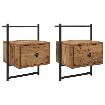 vidaXL Nočna omarica 2 pcs Star les 35 x 30 x 51 cm Konstruiran les