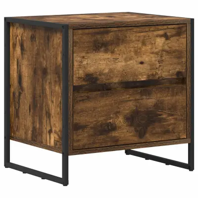 vidaXL Nočna omarica Dimni hrast 50 x 39.5 x 50 cm Konstruiran les