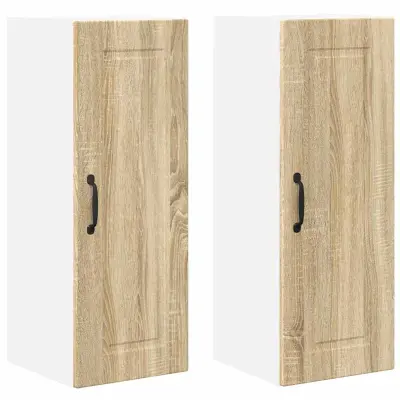 vidaXL Stenska kuhinjska omarica 2 pcs Sonoma hrast 30 x 31 x 80 cm