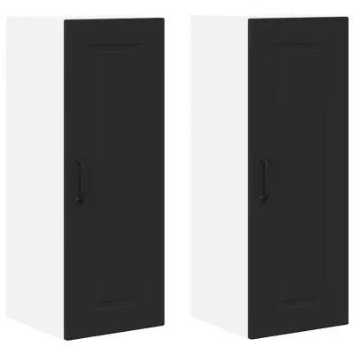 vidaXL Stenska kuhinjska omarica s polico 2 pcs Črna 30 x 31 x 80 cm