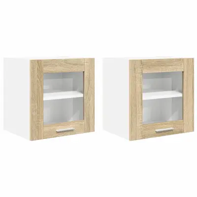 vidaXL Viseča omarica z vrati Riga 2 pcs Sonoma hrast 40 x 31 x 40 cm