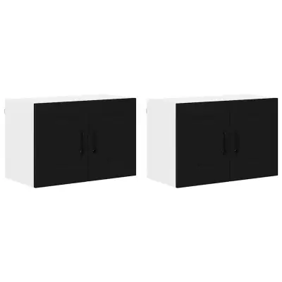 vidaXL Stenska kuhinjska omarica s polico 2 pcs Črna 60 x 31 x 40 cm