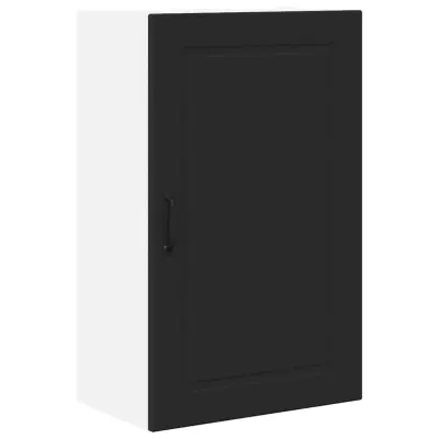 vidaXL Stenska kuhinjska omarica Črna 50 x 31 x 80 cm Konstruiran les