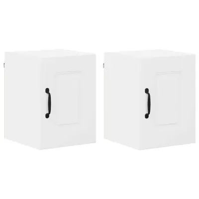 vidaXL Stenska kuhinjska omarica s polico 2 pcs Bela 30 x 31 x 40 cm