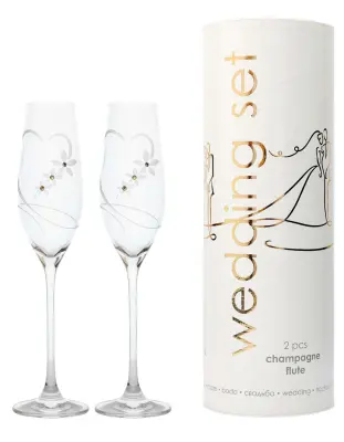 CELEBRATION, POROČNI SET KOZARCEV ZA PENINO, V TULCU, 210 ML, 2 KOS