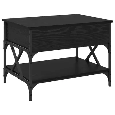 vidaXL Klubska miza Črna Orehovina 70x50x50cm Konstruiran les