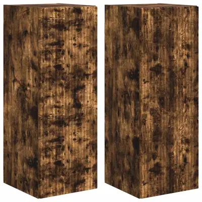 vidaXL TV stenska omara 2 pcs Dimljeni oreh 30 x 31 x 80 cm