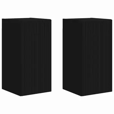 vidaXL TV stenska omara 2 pcs Črna 30 x 31 x 60 cm Konstruiran les