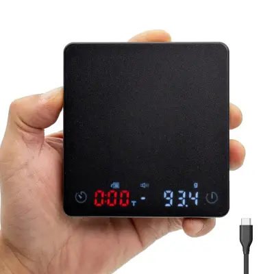 Mini Digitalna Kavna Tehtnica s Časovnikom, LED Zaslonom in USB Polnjenjem