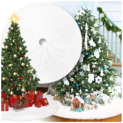 Podloga, preproga za božično drevo, kosmata preproga iz dlake, okrasna prevleka 115 cm
