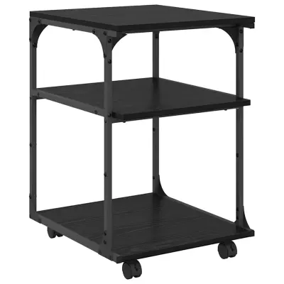 vidaXL Stojalo za tiskalnik Črna Orehovina 43 x 48 x 64 cm