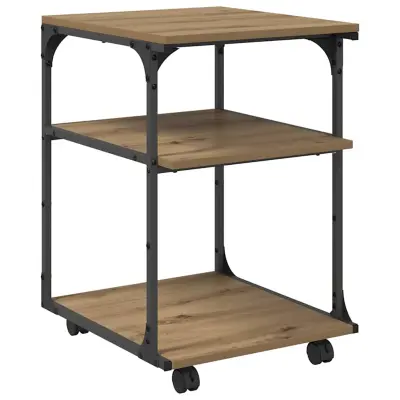 vidaXL Stojalo za tiskalnik Umetni hrast 43 x 48 x 64 cm