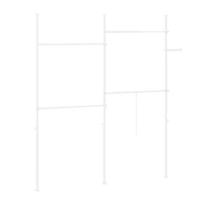 SoBuy Teleskopski stoječi obešalnik Bela 145x9x227cm Funkcionalen KLS03-II-W